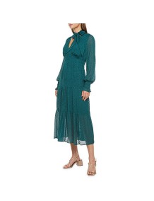 Robe mi-longue taille empire Ryegrass à manches longues